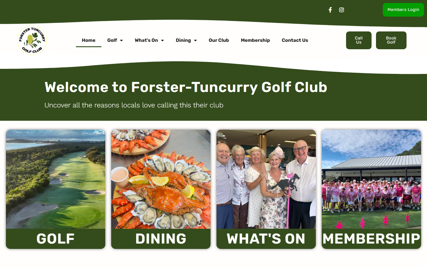 Forster Tuncurry Golf Club website screenshot