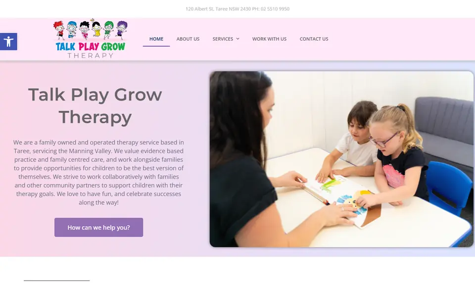 Talk Play Grow Therapy website screenshot