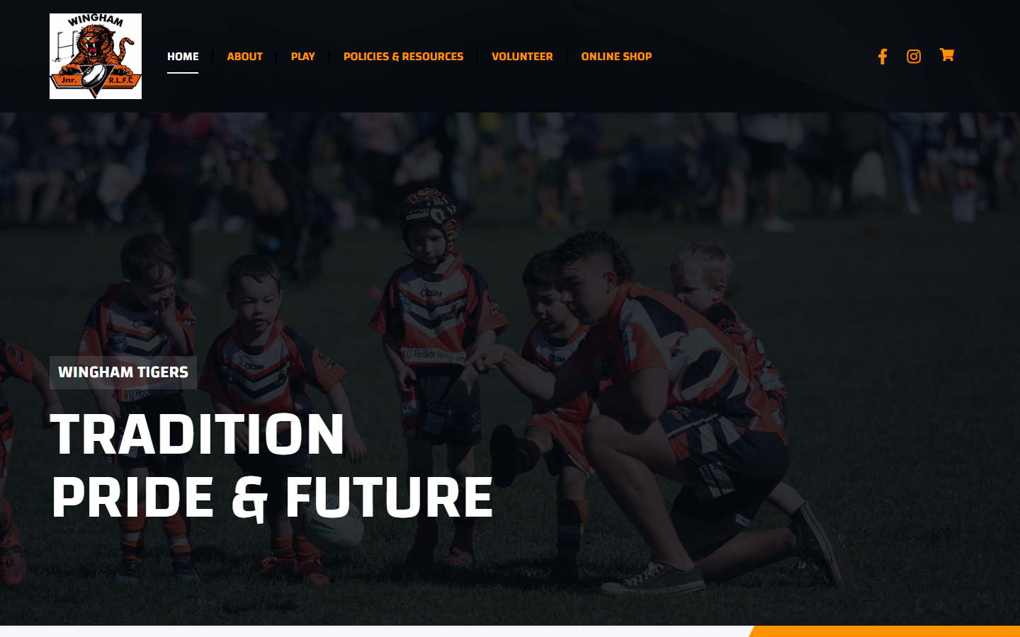 Wingham Junior Tigers website screenshot